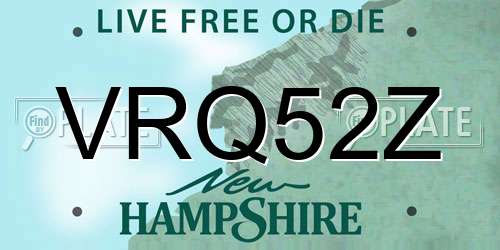 VRQ52Z New Hampshire License Plate