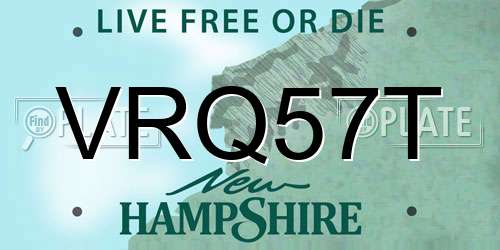 VRQ57T New Hampshire License Plate