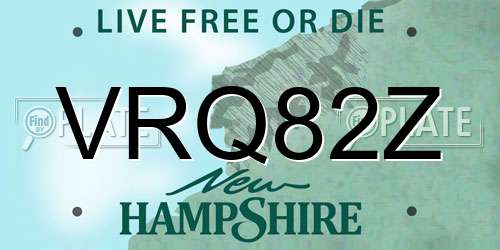 VRQ82Z New Hampshire License Plate