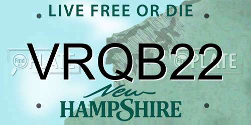 VRQB22 New Hampshire License Plate