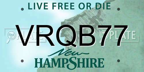 VRQB77 New Hampshire License Plate