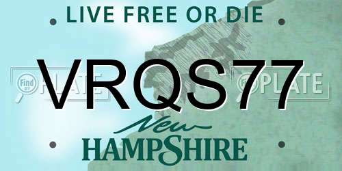 VRQS77 New Hampshire License Plate