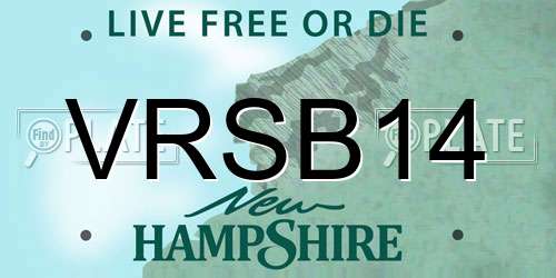 VRSB14 New Hampshire License Plate