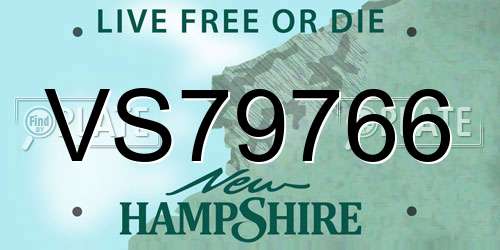 VS79766 New Hampshire License Plate