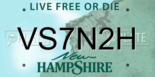 VS7N2H New Hampshire License Plate