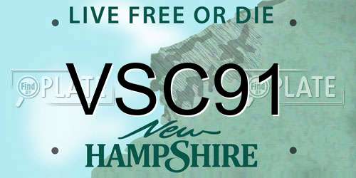 VSC91 New Hampshire License Plate