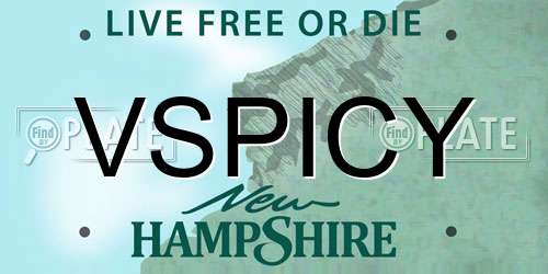 VSPICY New Hampshire License Plate