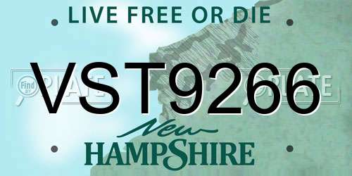 VST9266 New Hampshire License Plate