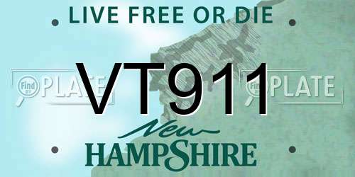 VT911 New Hampshire License Plate