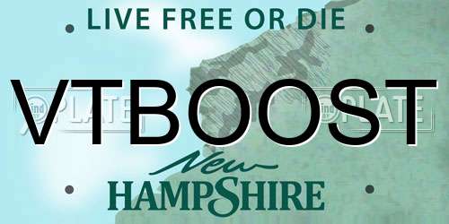 VTBOOST New Hampshire License Plate