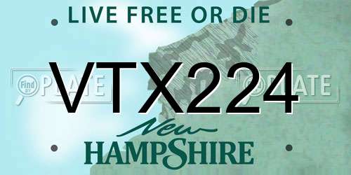 VTX224 New Hampshire License Plate