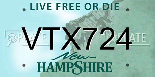 VTX724 New Hampshire License Plate