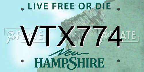 VTX774 New Hampshire License Plate