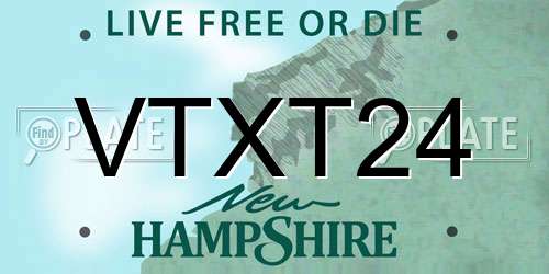 VTXT24 New Hampshire License Plate