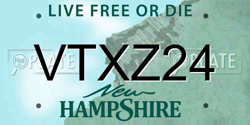 VTXZ24 New Hampshire License Plate