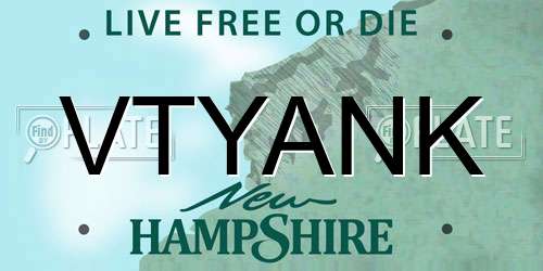 VTYANK New Hampshire License Plate