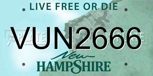 VUN2666 New Hampshire License Plate