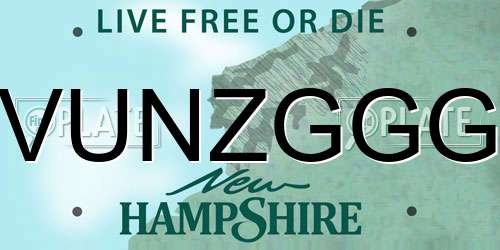 VUNZGGG New Hampshire License Plate