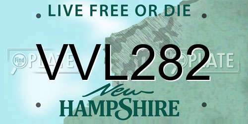 VVL282 New Hampshire License Plate