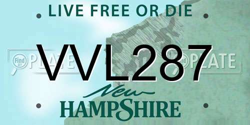 VVL287 New Hampshire License Plate