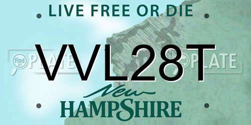 VVL28T New Hampshire License Plate