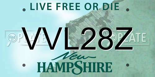 VVL28Z New Hampshire License Plate