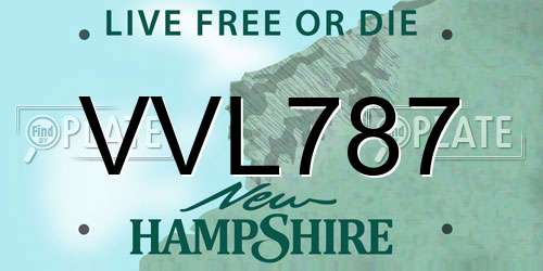 VVL787 New Hampshire License Plate