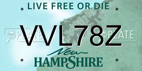 VVL78Z New Hampshire License Plate