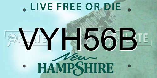 VYH56B New Hampshire License Plate