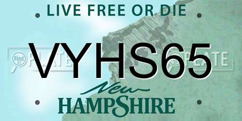 VYHS65 New Hampshire License Plate