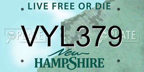 VYL379 New Hampshire License Plate