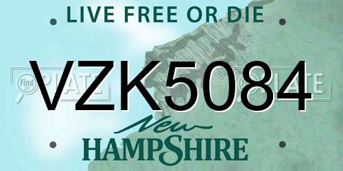 VZK5084 New Hampshire License Plate