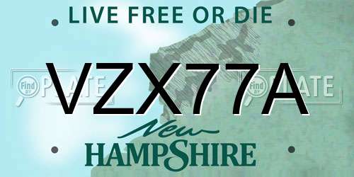 VZX77A New Hampshire License Plate