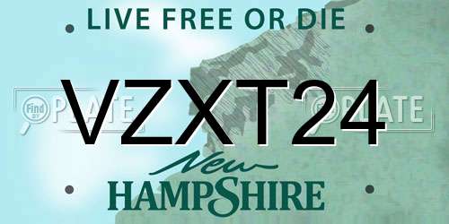 VZXT24 New Hampshire License Plate