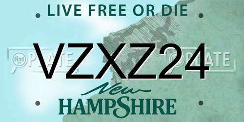 VZXZ24 New Hampshire License Plate