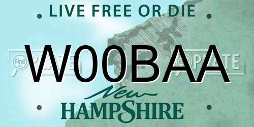 W00BAA New Hampshire License Plate