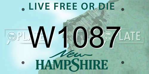 W1087 New Hampshire License Plate