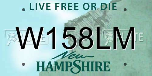 W158LM New Hampshire License Plate