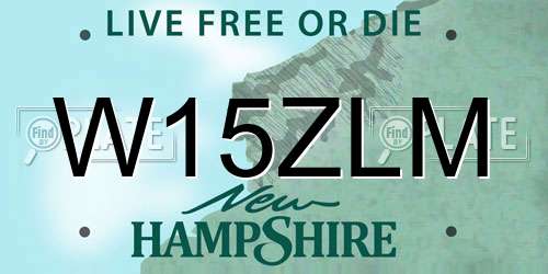 W15ZLM New Hampshire License Plate