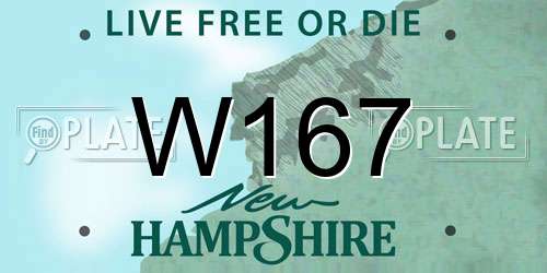 W167 New Hampshire License Plate