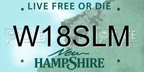 W18SLM New Hampshire License Plate