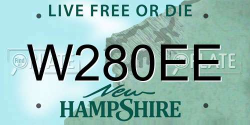 W280EE New Hampshire License Plate