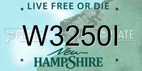 W3250I New Hampshire License Plate