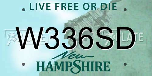 W336SD New Hampshire License Plate