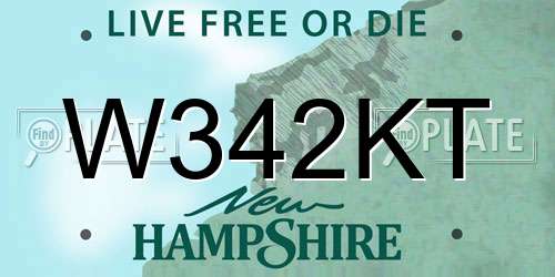 W342KT New Hampshire License Plate