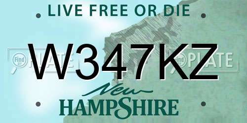 W347KZ New Hampshire License Plate