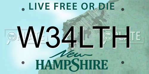 W34LTH New Hampshire License Plate