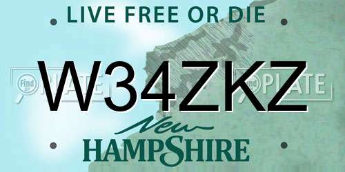 W34ZKZ New Hampshire License Plate