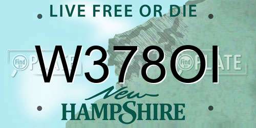 W378OI New Hampshire License Plate