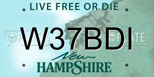 W37BDI New Hampshire License Plate